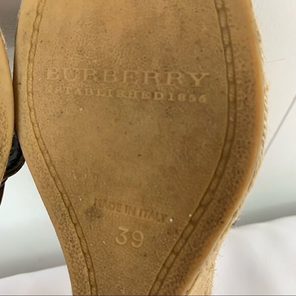 Womens Burberry Nova Check Espadrille Wedge Slip On Sandal Size 39 US 8 - Picture 10 of 11
